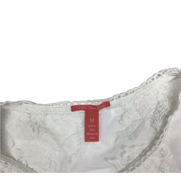 Chelsea & Violet Lined Off White Sleeveless Lace Dress Size M Summer Wedding - Picture 7 of 7